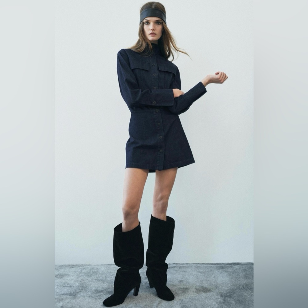 Zara Pocket Denim Dress NWOT